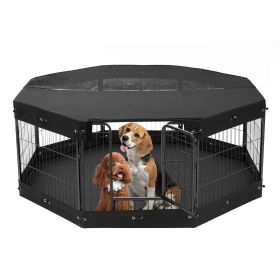 Dog Playpen 8 Panels Foldable Metal Dog Exercise Pen with Cover Pad Bag