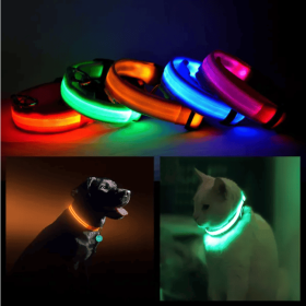 LED PET Safety Halo Style Collar (Option: RED-MEDIUM)