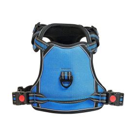 Adjustable Pet Vest Dog Harness for Large Dogs for Use Outdoor (Color: Blue, Type: Pet Supplies)